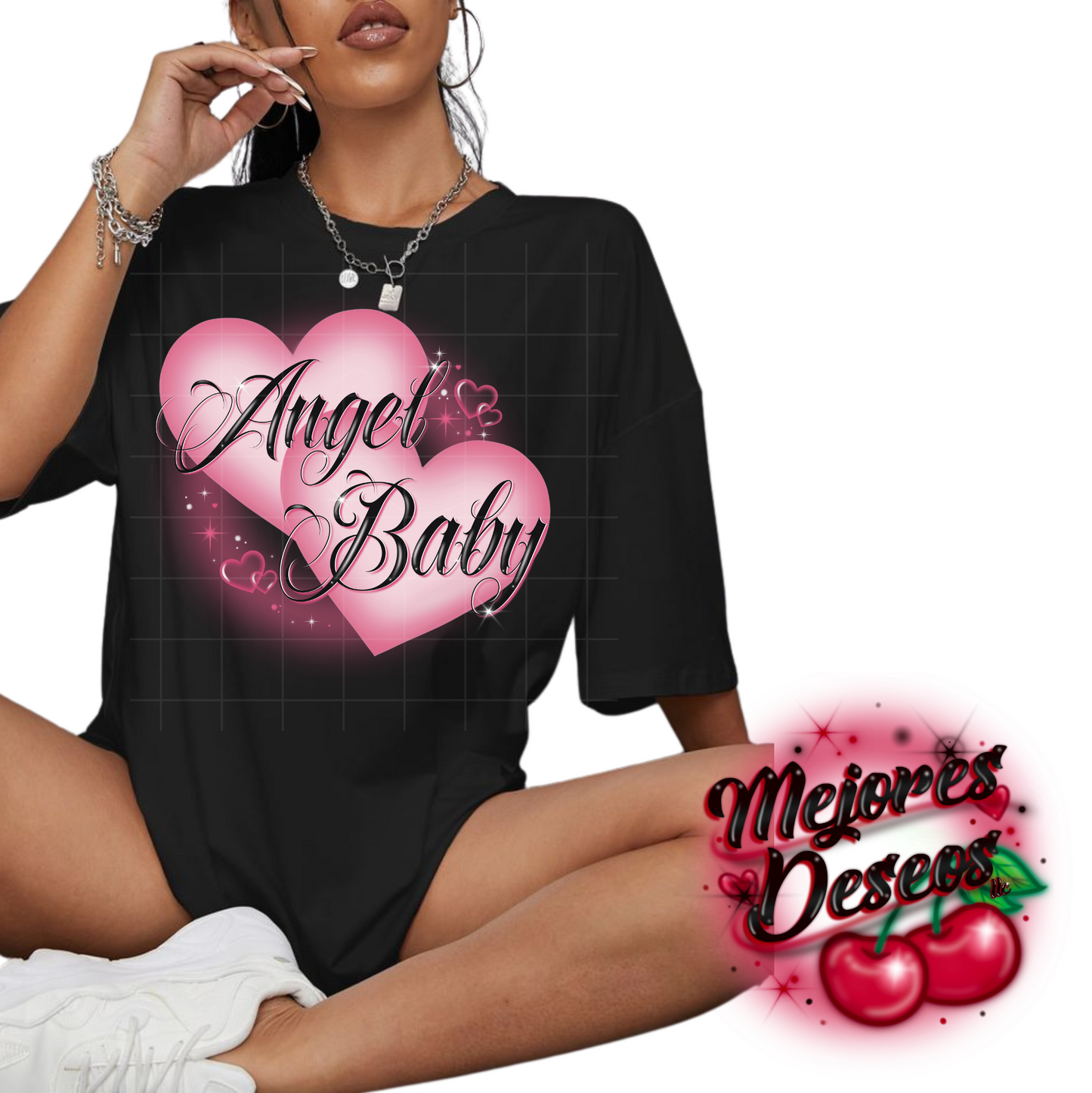 PINK Angel Baby Airbrush Artwork PNG