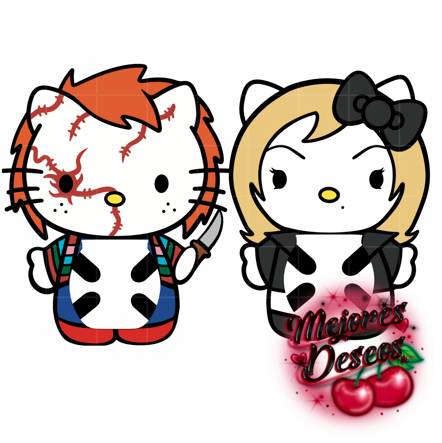 Hello Kitty as Chucky and Tiffany Buzzball Holder Pair- CUT FILE (DIGITAL DOWNLOAD)