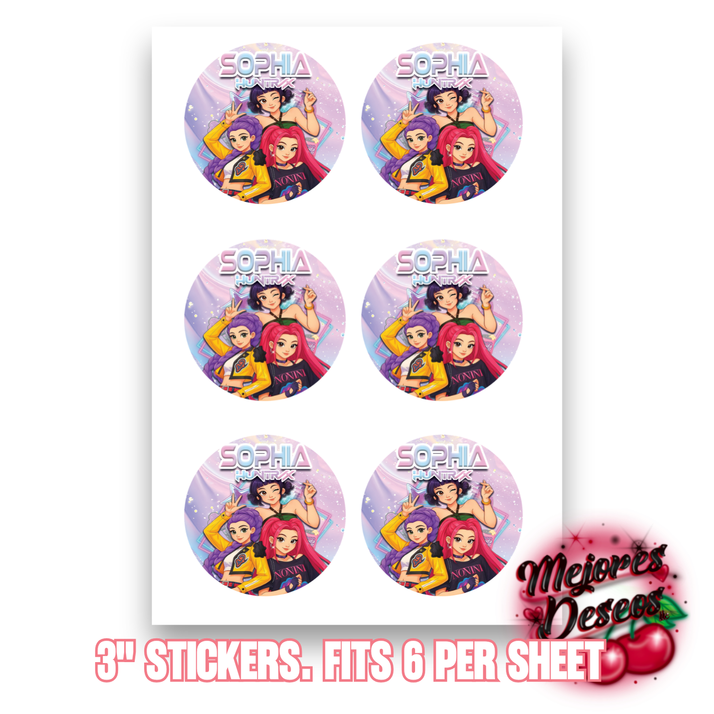 Kpop Demon Hunters Theme Party Stickers