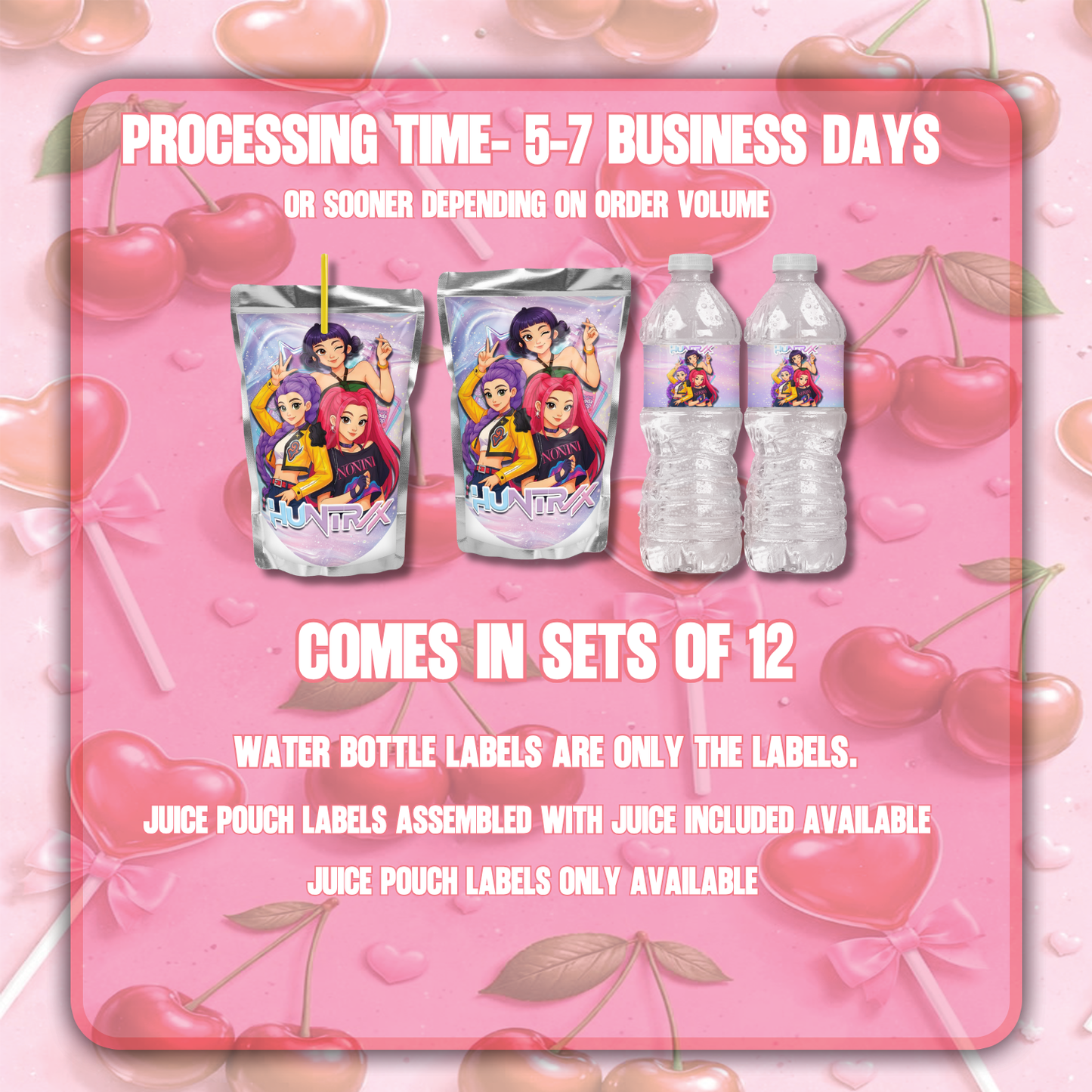 Kpop Demon Hunters Theme Juice/Water Labels