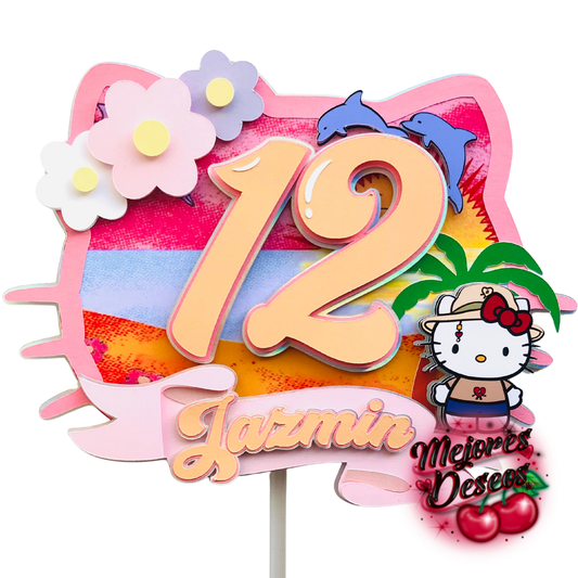 Bad Bunny Hello Kitty Cake Topper