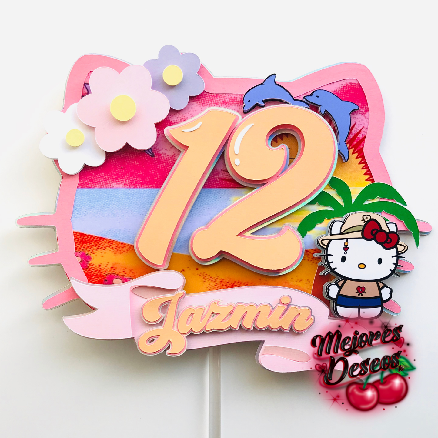 Bad Bunny Hello Kitty Cake Topper