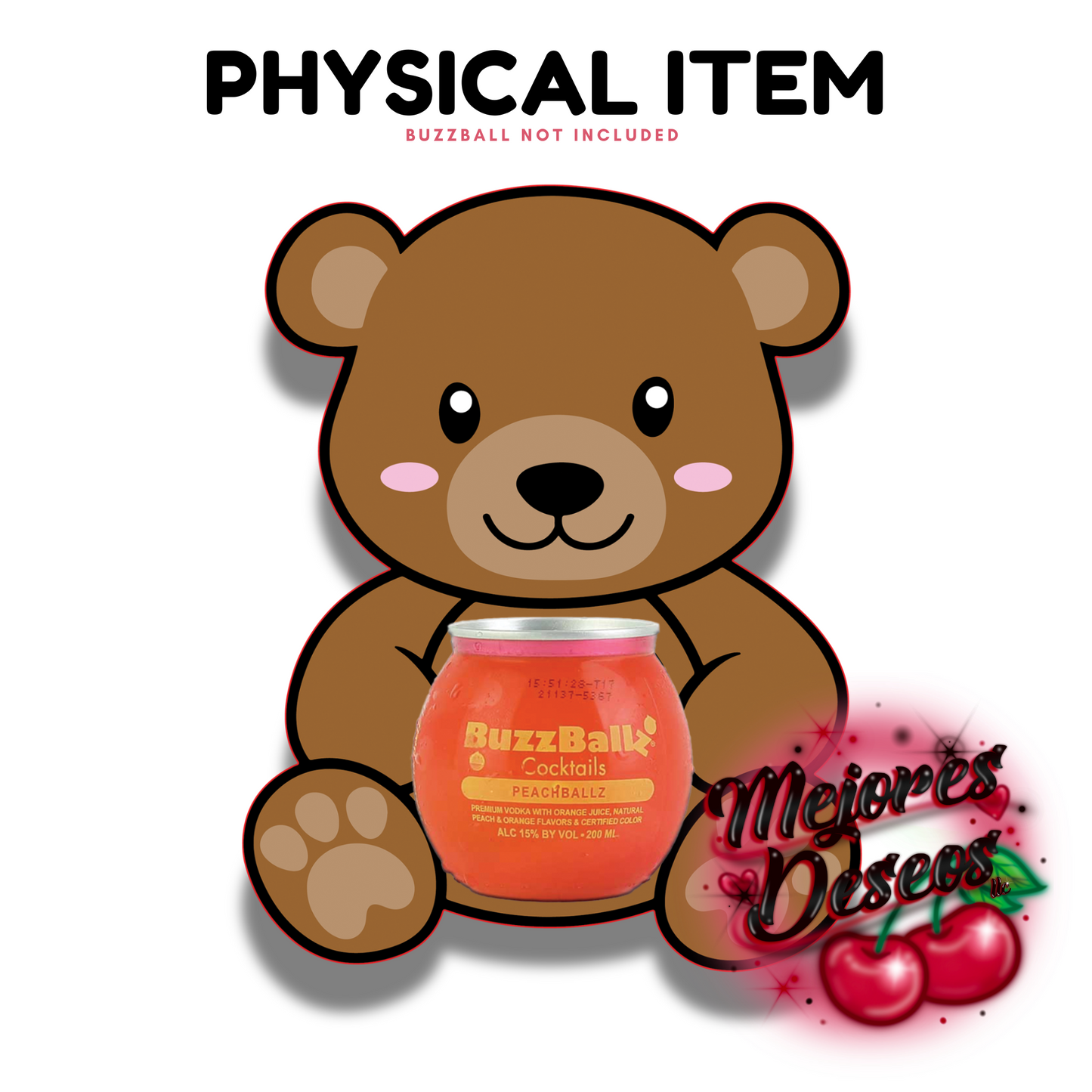 Teddy Bear Valentines Day Buzzball Holder (SHIPPED ITEM)