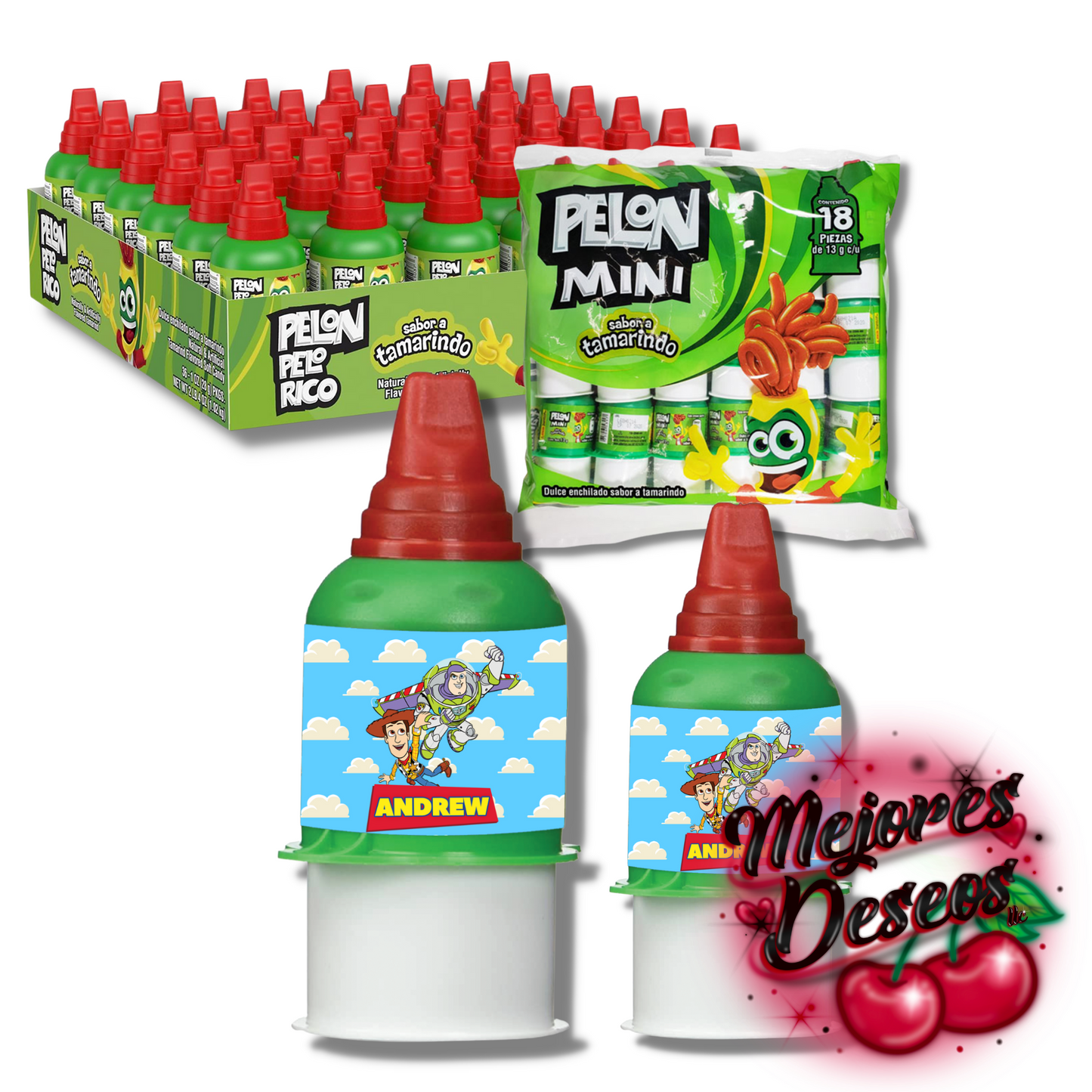 Pelon Pelo Rico Regular and Mini TEMPLATE PNG. Make your own Pelon Pelo Rico labels for Party Decor