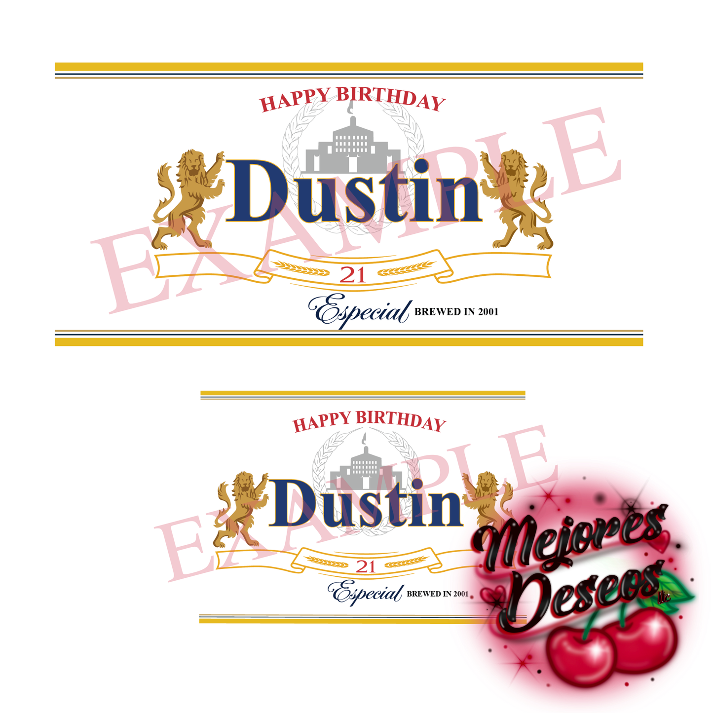 Modelo Bottle/Carrier label TEMPLATE ONLY