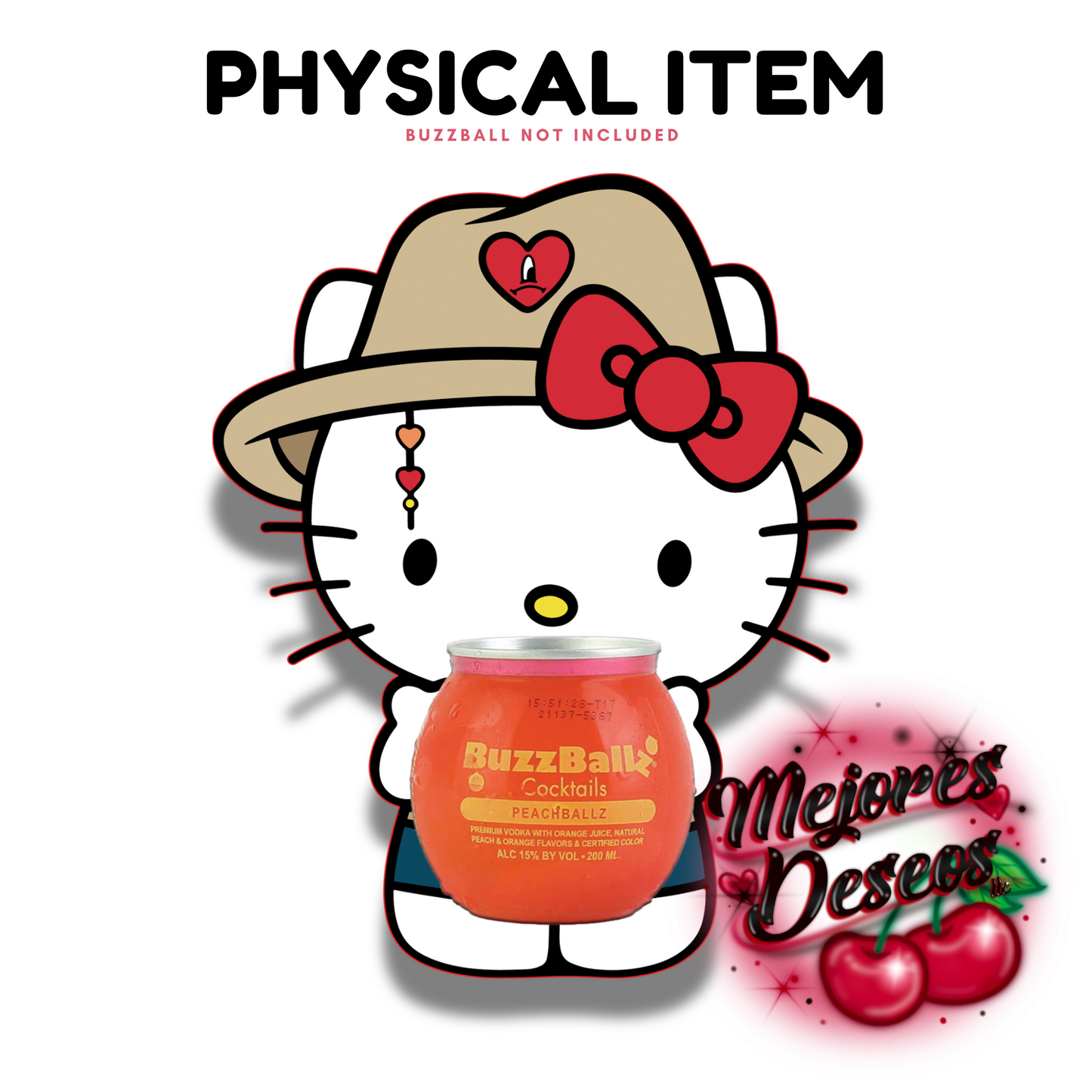 Hello Kitty as Bad Bunny Valentines Day Buzzball Holder (SHIPPED ITEM)