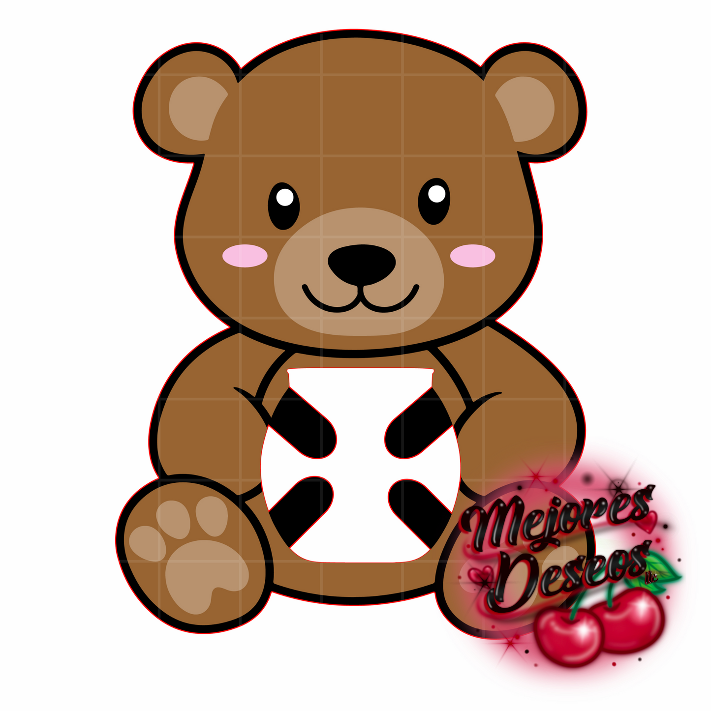 Valentines Teddy Bear Buzzball Holder- CUT FILE (DIGITAL DOWNLOAD)