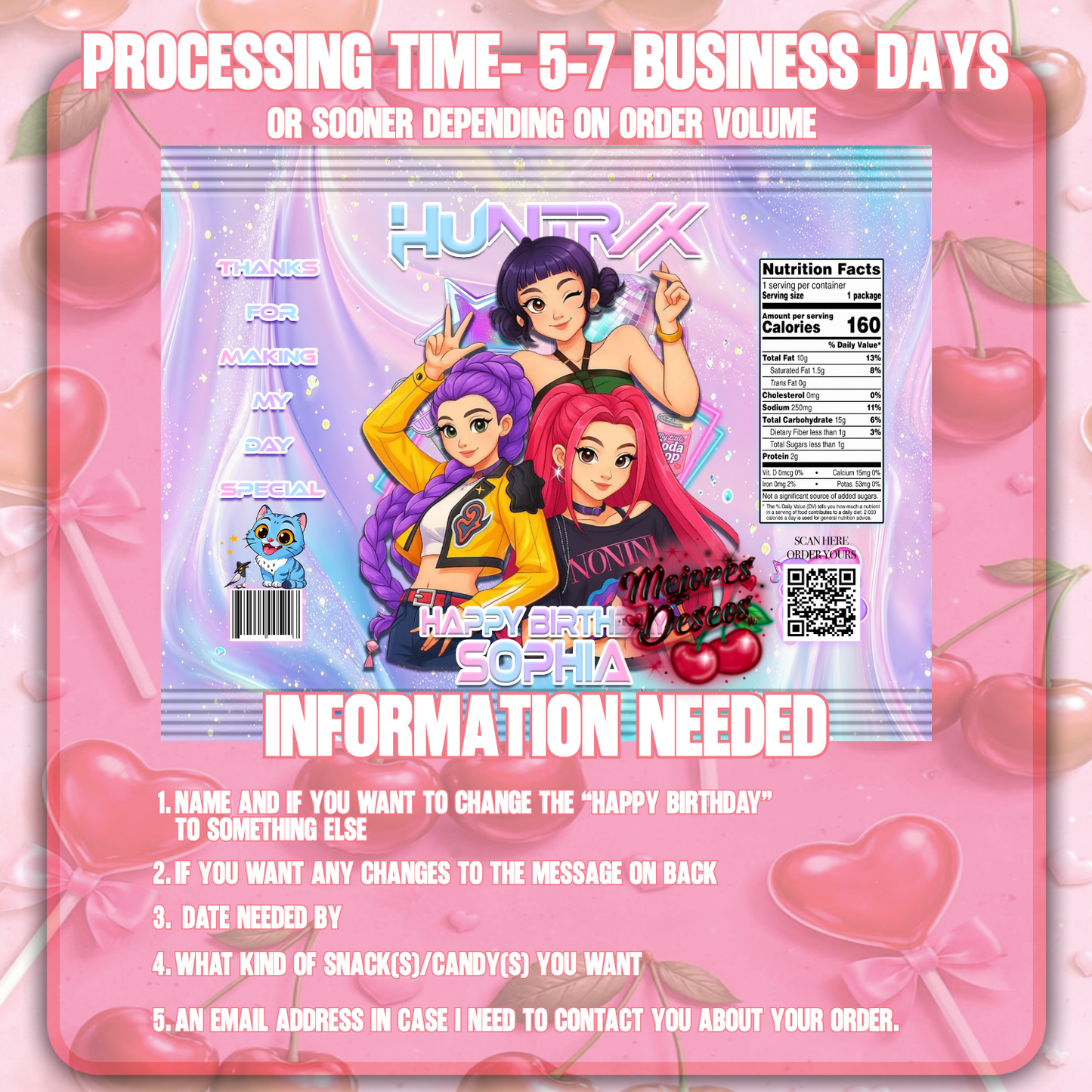 Kpop Demon Hunters Theme Snacks/Candies