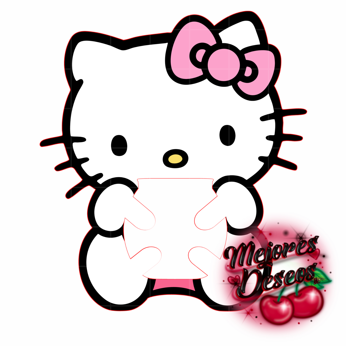 Valentines Hello Kitty Buzzball Holder- CUT FILE (DIGITAL DOWNLOAD)