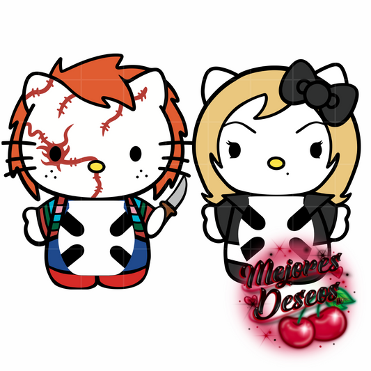 Hello Kitty as Chucky and Tiffany Buzzball Holder Pair- CUT FILE (DIGITAL DOWNLOAD)