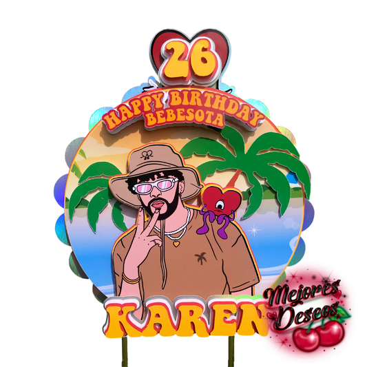 Bad Bunny Cake Topper
